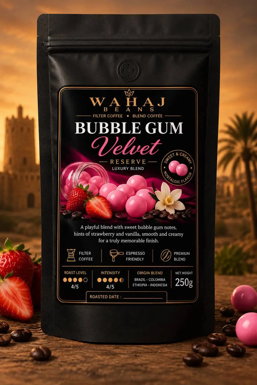 Al Wahaj Beans Bubble Gum Velvet 250g flavored coffee bag