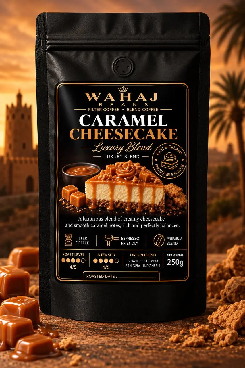Al Wahaj Beans Caramel Cheesecake 250g flavored coffee bag